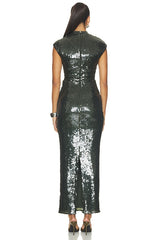 Sequins Maxi Train Dress