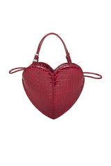 Patent Croco Heart Bag