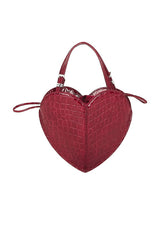 Patent Croco Heart Bag