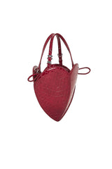 Patent Croco Heart Bag