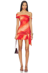 Twist Off Shoulder Mini Dress