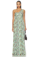 Aureline Silk One Shoulder Gown