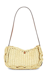 Marina Raffia Scallop Pouchette Bag