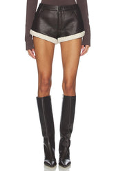 Faux Shearling Leather Short