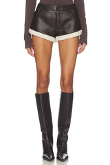 Faux Shearling Leather Short