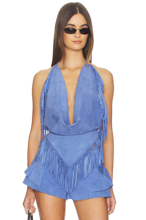 Fringed Halter Top