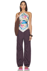 Hydrangea Crystal Scarf Blouse