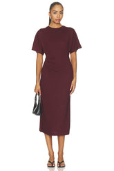 Short Sleeve Side Rouche Dress