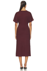 Short Sleeve Side Rouche Dress