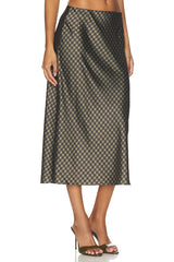 Plaid Ombre Slip Skirt With Lingerie Elastic