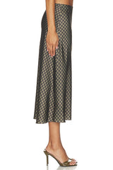 Plaid Ombre Slip Skirt With Lingerie Elastic