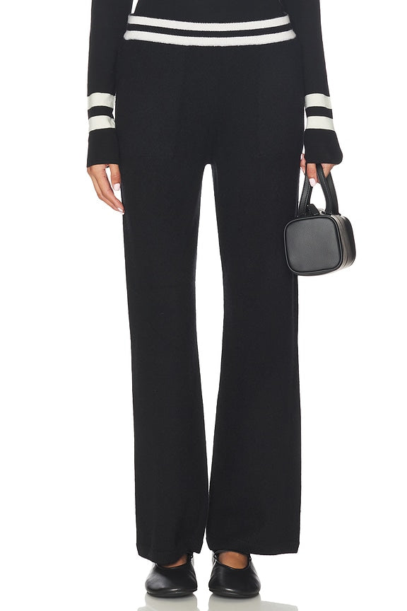 Cashmere Striped Wide Leg Pant