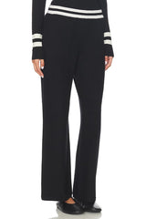 Cashmere Striped Wide Leg Pant