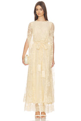 Valiant Lace Caped Maxi Dress