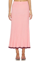 Contrast Rib Midi Skirt