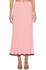 Contrast Rib Midi Skirt