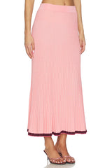 Contrast Rib Midi Skirt