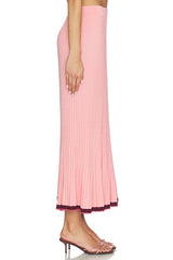 Contrast Rib Midi Skirt