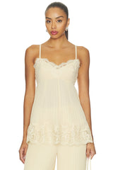 Pleated Lace Cami