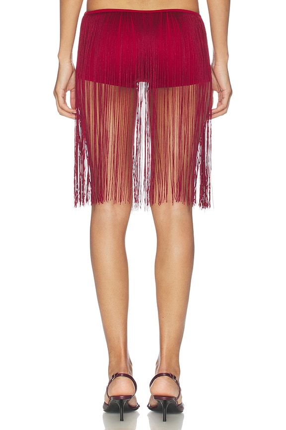 Long Fringe Hot Pants Red
