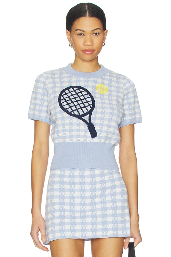 Volley Graphic &amp; Beaded Sweater Top