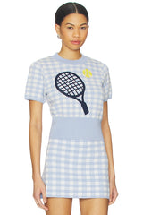 Volley Graphic &amp; Beaded Sweater Top
