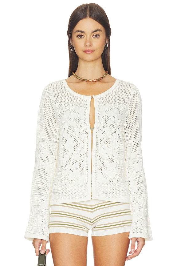 Marigold Mesh Stitch Sweater Jacket