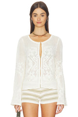 Marigold Mesh Stitch Sweater Jacket