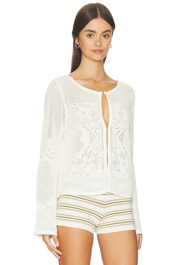 Marigold Mesh Stitch Sweater Jacket
