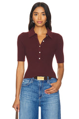 Ginny Short Sleeve Johnny Collar Top