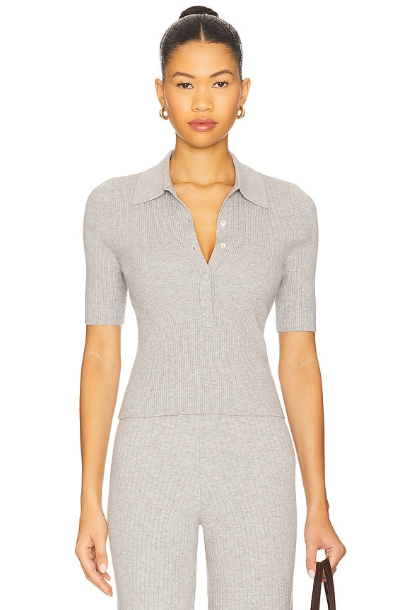 Ginny Short Sleeve Polo Collar Top