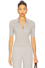 Ginny Short Sleeve Polo Collar Top