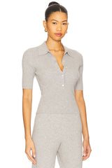 Ginny Short Sleeve Polo Collar Top