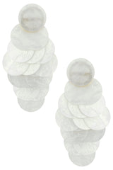 Irridescent Discs Statement Drop Earrings
