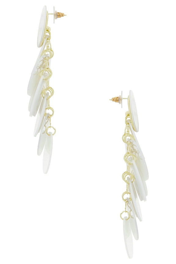 Irridescent Discs Statement Drop Earrings