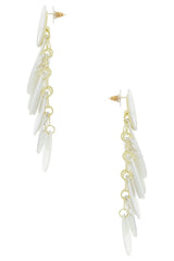 Irridescent Discs Statement Drop Earrings