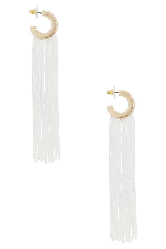 Long Flowing Tassels Hoop Earrings