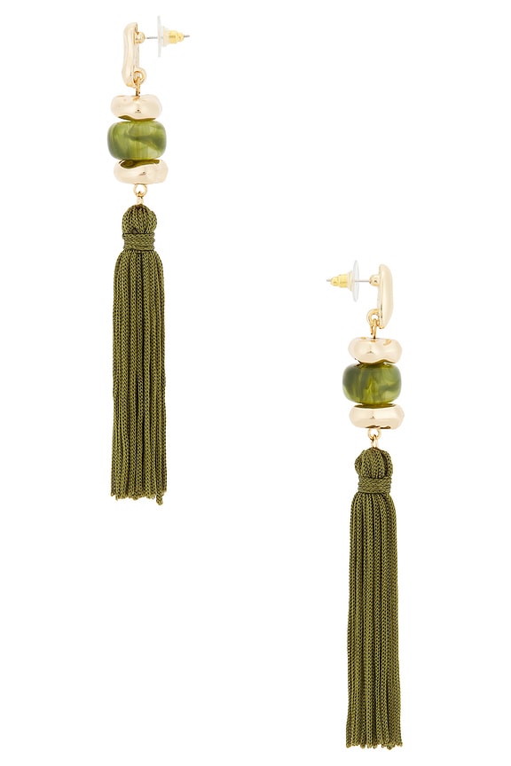 Bead Details Tassel Earrings
