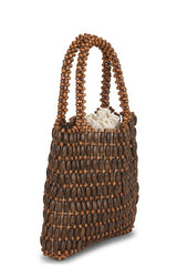 Beaded Top Handle Tote Bag