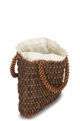 Beaded Top Handle Tote Bag