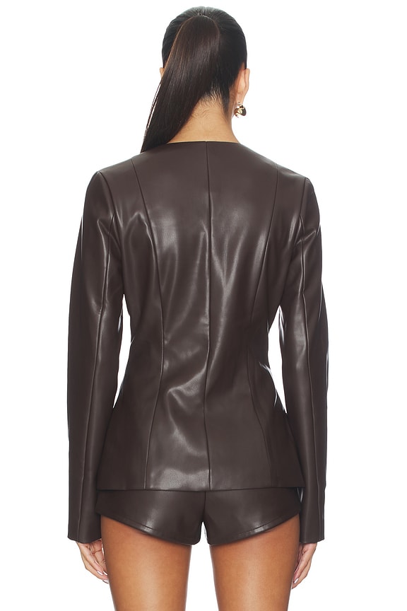 Vandellia Faux Leather Blazer