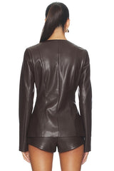 Vandellia Faux Leather Blazer