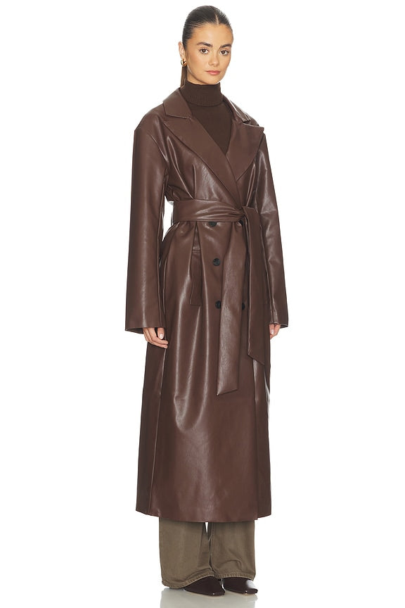 Carey Faux Leather Trench