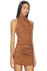 Aiya Faux Suede Top