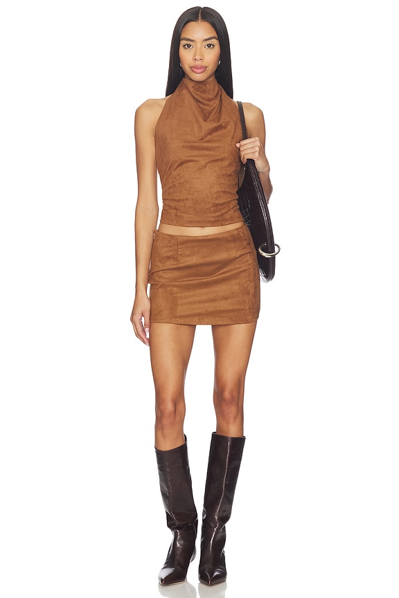 Aiya Faux Suede Top