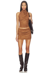 Aiya Faux Suede Top