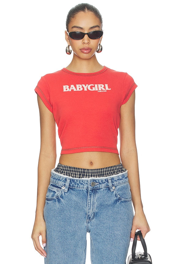 Babygirl Rib Cropped Tee