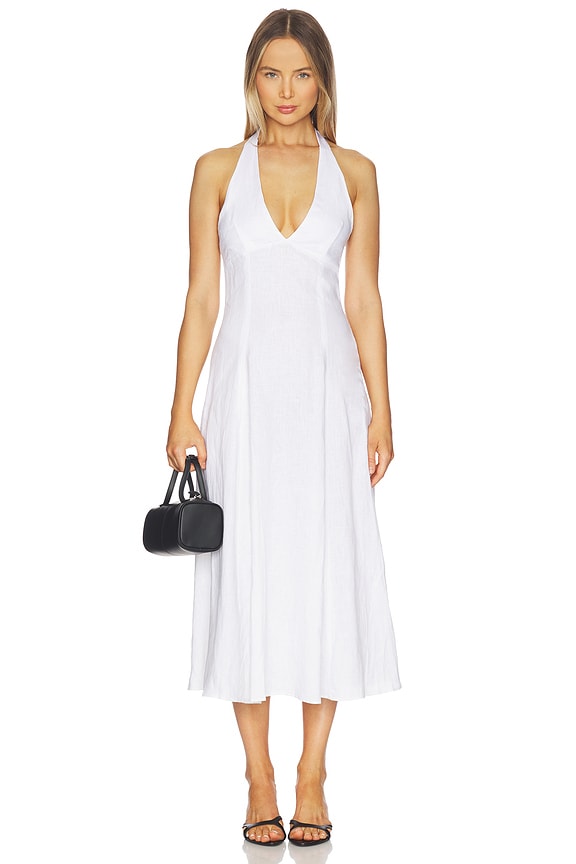 Linen Halter Neck Maxi Dress