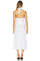 Linen Halter Neck Maxi Dress