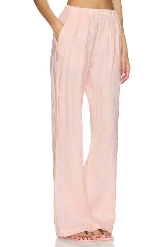 Linen Low Waist Day Pant